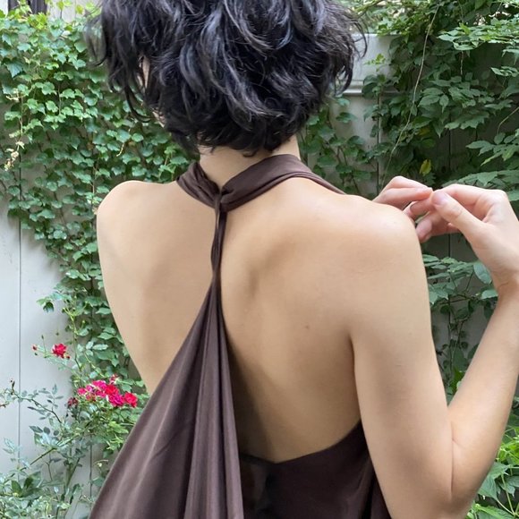 Atelier Delphine Rome Dress; Chocolate Brown; One Size Fits All - Picture 6 of 7